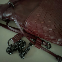 Bolsa Bottega Veneta Intrecciato In Pelle Rosso