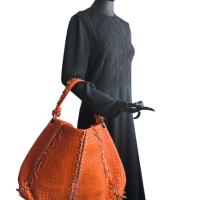 Bolsa Bottega Veneta Intrecciato Laranja