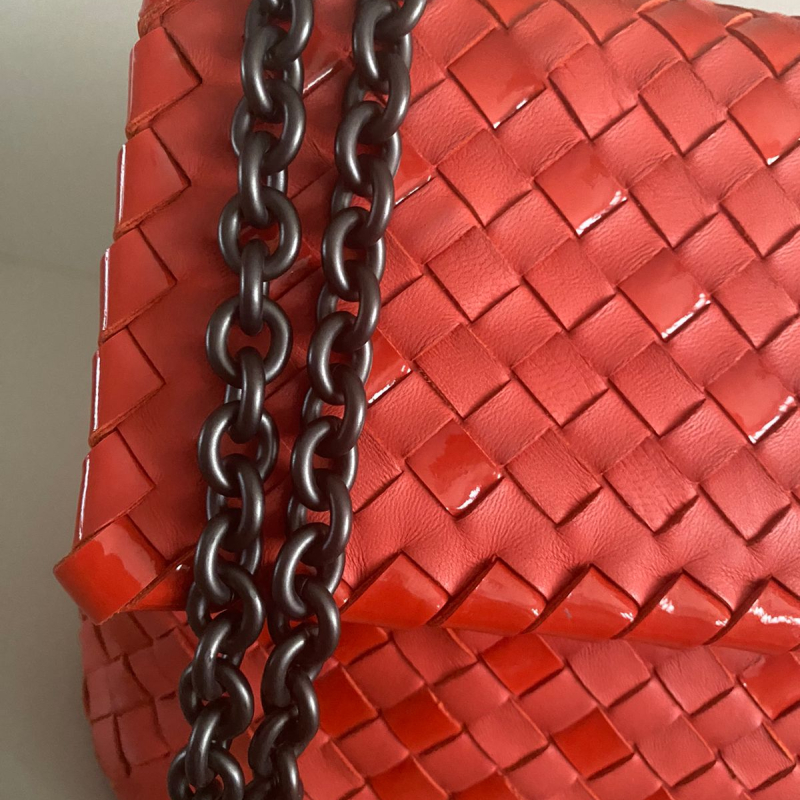 Bolsa Bottega Veneta Intrecciato Olímpia Laranja
