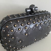 Clutch Bottega Veneta Knot Studded Gunmetal