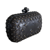 Clutch Bottega Veneta Knot Studded Gunmetal