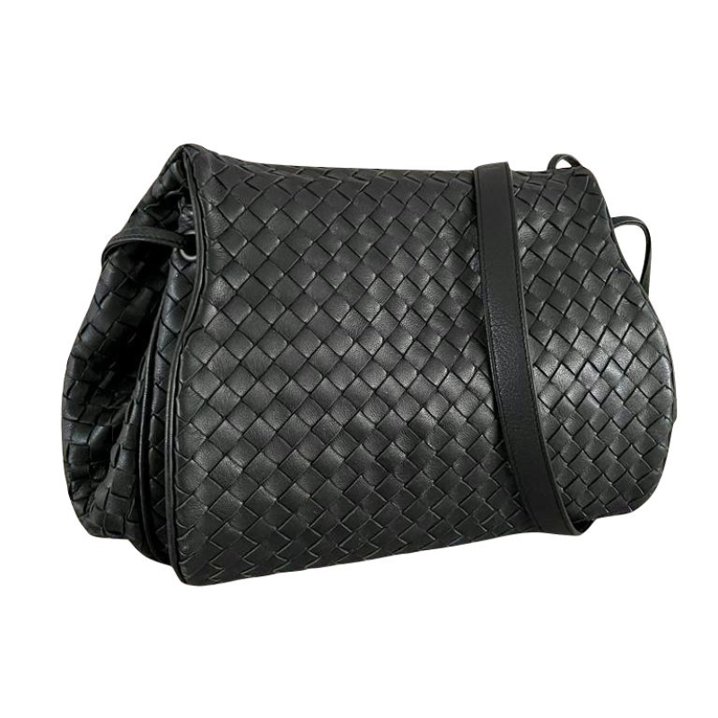 Bolsa Bottega Veneta Messenger Preta Média