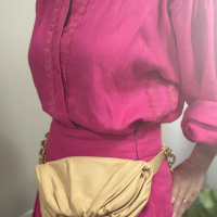 Bolsa Bottega Veneta Pouch Chain Bege