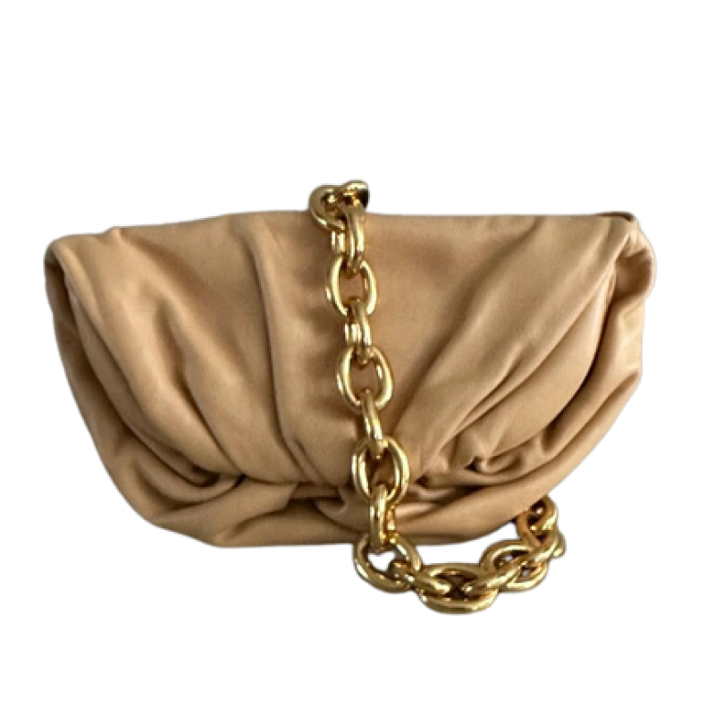 Bolsa Bottega Veneta Pouch Chain Bege Bolsa Bottega Veneta Pouch Chain Bege