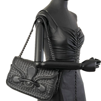Bolsa Bottega Veneta Rialto Intrecciato Preta