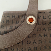 Bolsa Bvlgari Tote Tecido Marrom Logo