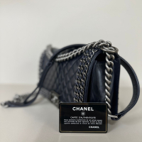 Bolsa Chanel Boy Medium Azul Marinho