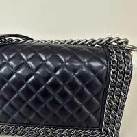 Bolsa Chanel Boy Medium Azul Marinho