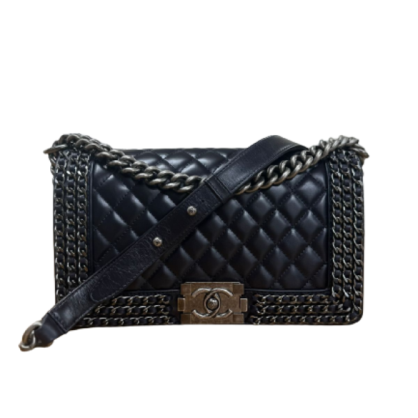 Bolsa Chanel Boy Medium Azul Marinho Bolsa Chanel Boy Medium Azul Marinho