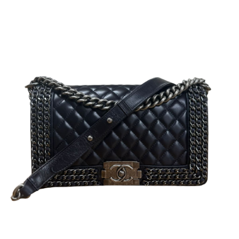 Bolsa Chanel Boy Medium Azul Marinho Bolsa Chanel Boy Medium Azul Marinho