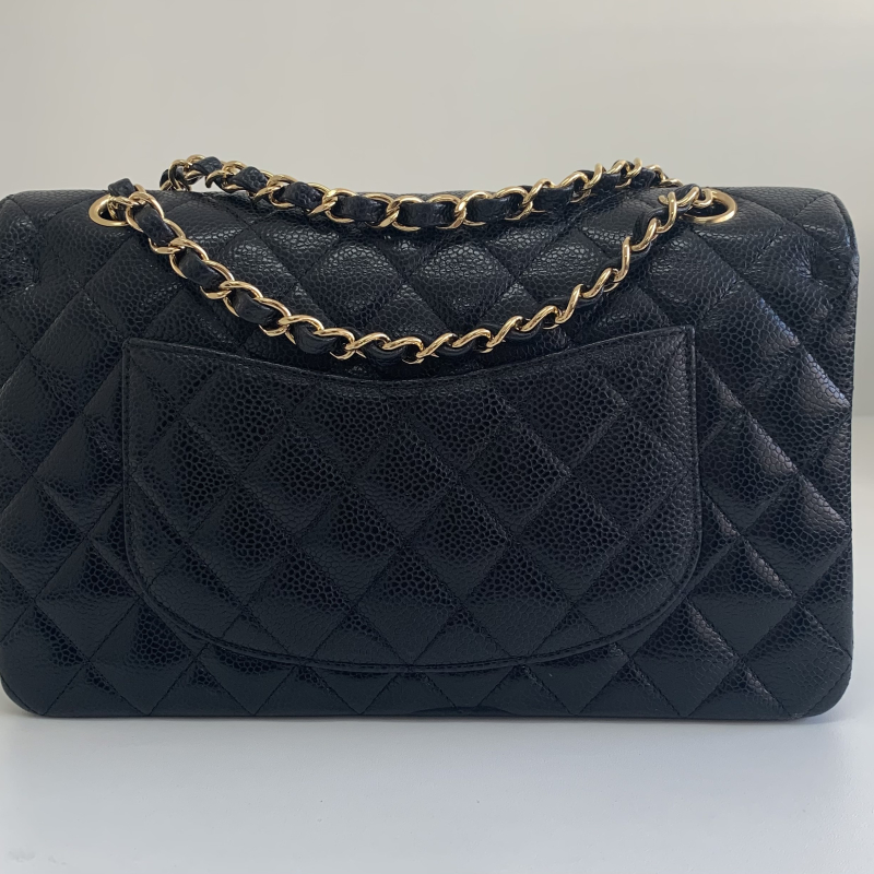 Bolsa Chanel Clássica Medium Caviar Preta Bolsa Chanel Clássica Medium Caviar Preta