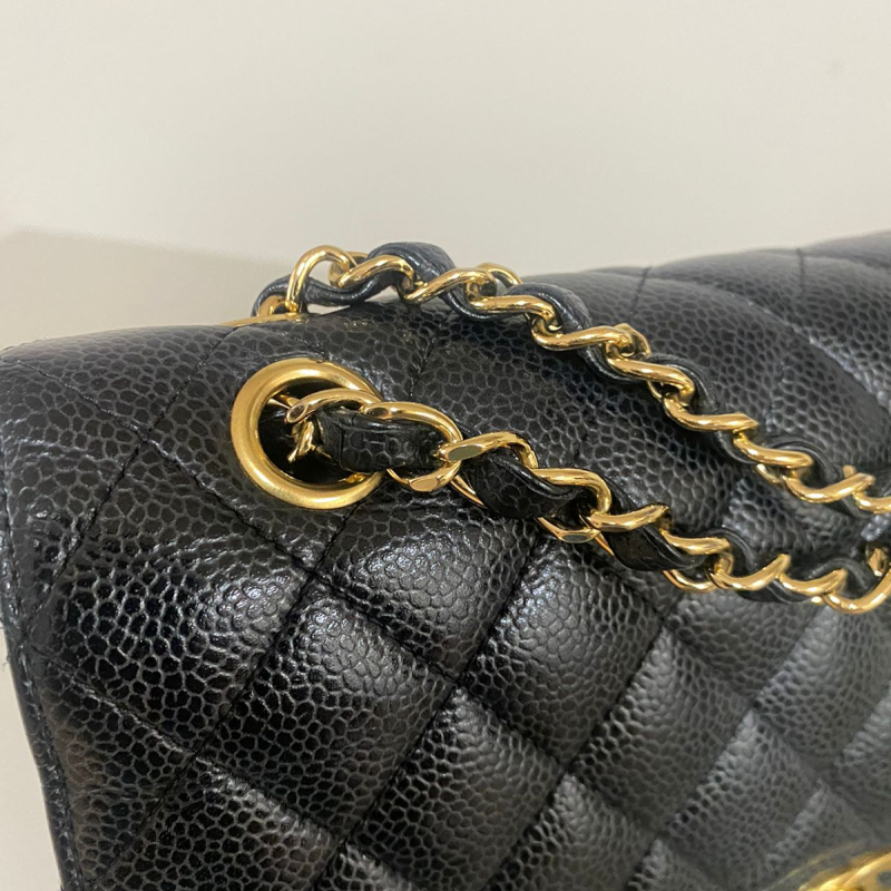 Bolsa Chanel Double Flap Medium Caviar Preta