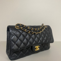 Bolsa Chanel Double Flap Medium Caviar Preta
