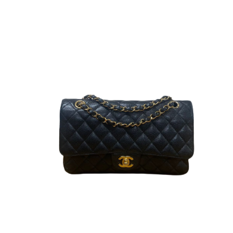 Bolsa Chanel Double Flap Medium Caviar Preta Bolsa Chanel Double Flap Medium Caviar Preta