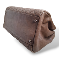 Bolsa Chanel Mademoiselle Taupe com Ferragem Prateada