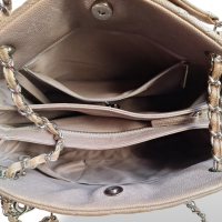 Bolsa Chanel Mademoiselle Taupe com Ferragem Prateada
