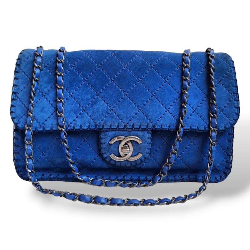 Bolsa Chanel Maxi Azul Suede