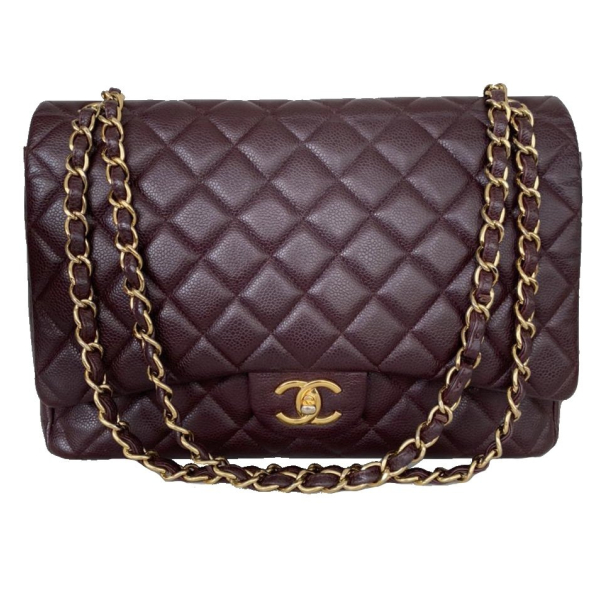 Bolsa Chanel Maxi Double Flap Vinho