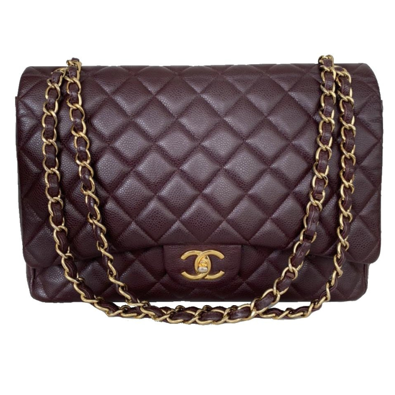 Bolsa Chanel Maxi Double Flap Vinho Bolsa Chanel Maxi Double Flap Vinho