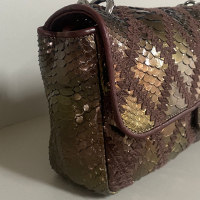 Bolsa Chanel Python Marrom Dourado