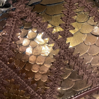 Bolsa Chanel Python Marrom Dourado