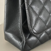 Bolsa Chanel Single Flap Caviar Preto Maxi