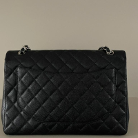 Bolsa Chanel Single Flap Caviar Preto Maxi