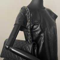 Bolsa Chanel Single Flap Caviar Preto Maxi