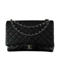 Bolsa Chanel Single Flap Caviar Preto Maxi
