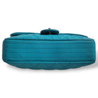 Bolsa Chanel Single Flap Rain Rubber Azul Turquesa