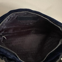 Bolsa Chanel Veludo e Cetim Azul Marinho