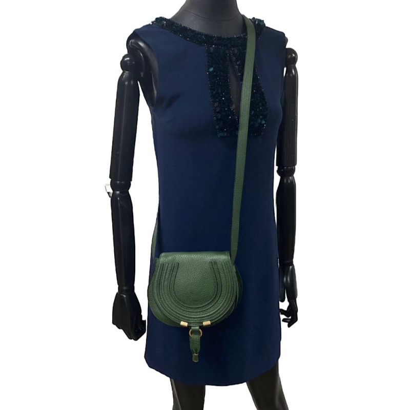 Bolsa Chloé Marcie Crossbody Couro Verde