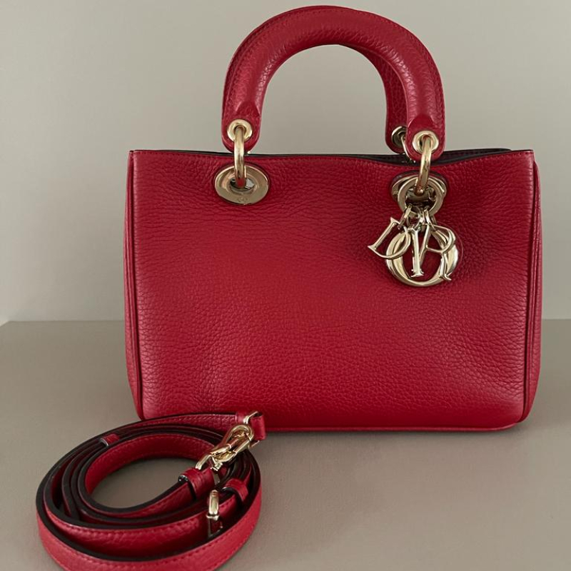 Bolsa Christian Dior Diorissimo Vermelha Bolsa Christian Dior Diorissimo Vermelha
