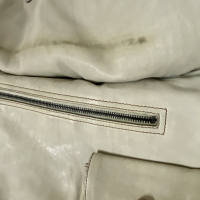 Bolsa Christian Dior Saddle Gaucho Couro Off- White