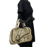 Bolsa Christian Dior Saddle Gaucho Couro Off- White