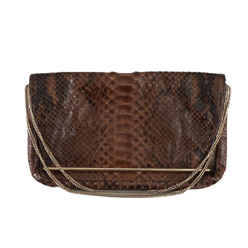 Bolsa Clutch Alexandre Birman Python Marrom  Bolsa Clutch Alexandre Birman Python Marrom