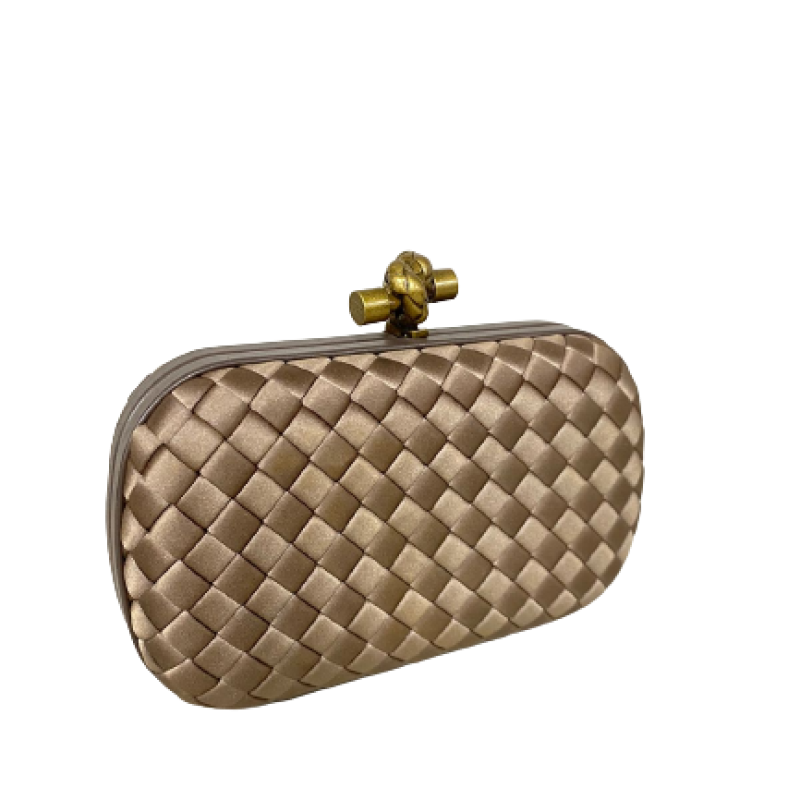 Clutch Bottega Veneta Knot Cetim Marrom Clutch Bottega Veneta Knot Cetim Marrom