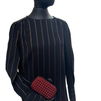 Bolsa Clutch Bottega Veneta Knot Cetim Vinho