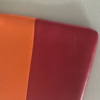 Clutch Celine Pouch Bicolor Vinho e Laranja 