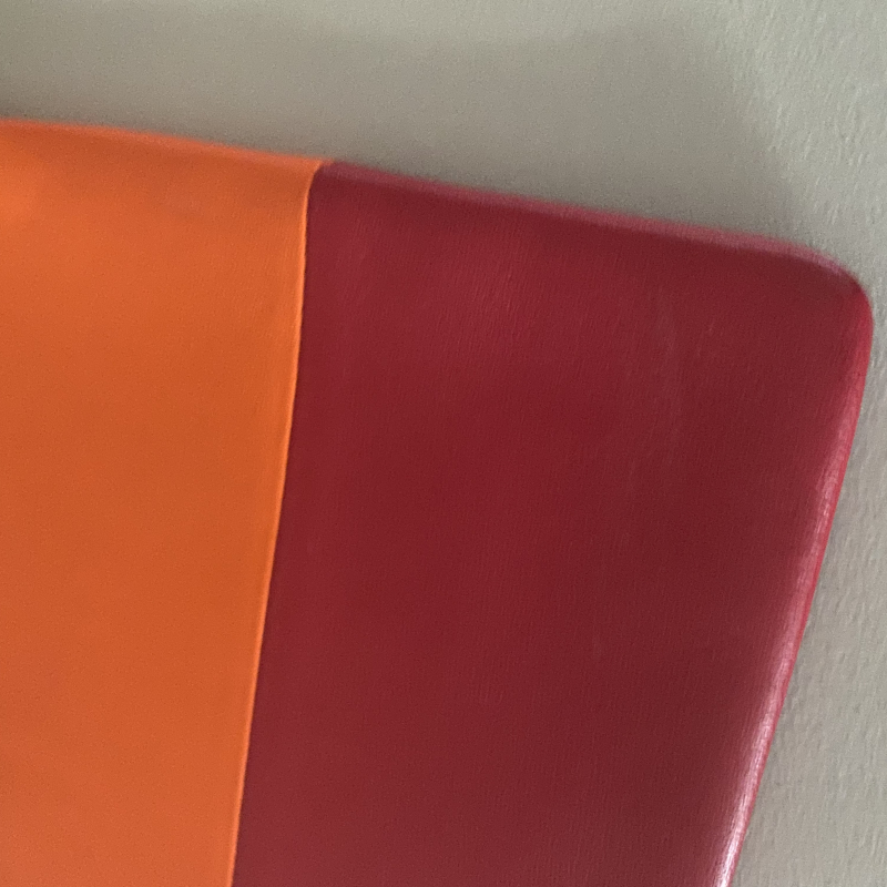 Clutch Celine Pouch Bicolor Vinho e Laranja  Clutch Celine Pouch Bicolor Vinho e Laranja
