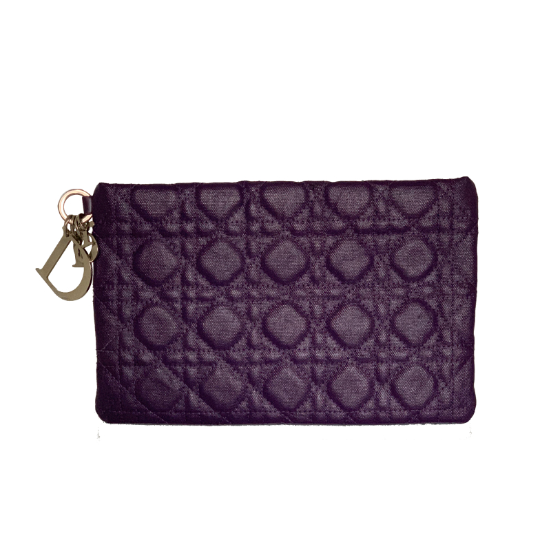 Bolsa Clutch Christian Dior Coated Cannage Roxa