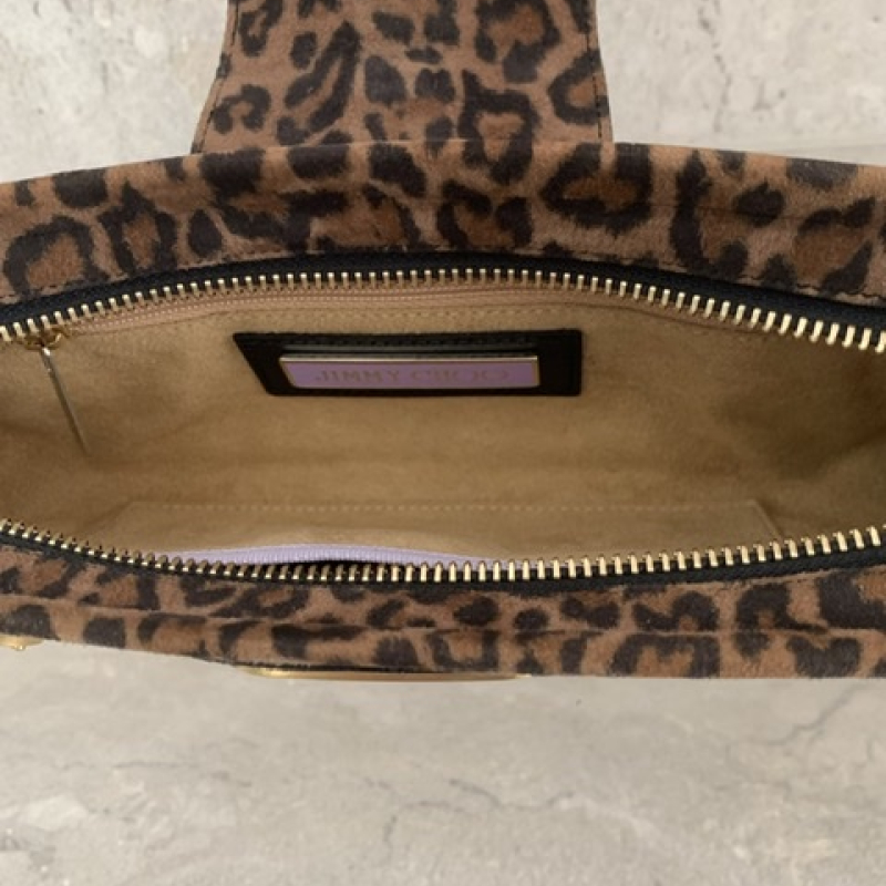 Bolsa Clutch Jimmy Choo TULITA suede Onça Bolsa Clutch Jimmy Choo TULITA suede Onça