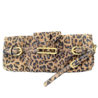 Bolsa Clutch Jimmy Choo TULITA suede Onça