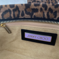 Bolsa Clutch Jimmy Choo TULITA suede Onça