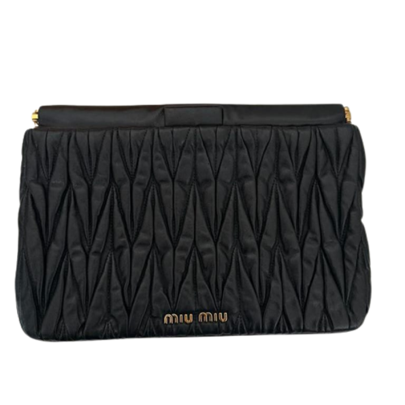 Bolsa Clutch Miu Miu Matelassê Preta Bolsa Clutch Miu Miu Matelassê Preta