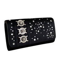 Bolsa Clutch Versace Preta Strass - NUNCA USADA