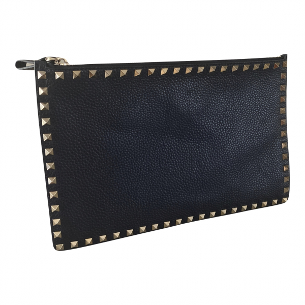 Bolsa Clutch Valentino Rockstud Azul Marinho