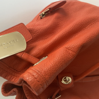 Bolsa Coach Bucket Couro Laranja