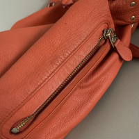 Bolsa Coach Bucket Couro Laranja