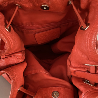 Bolsa Coach Bucket Couro Laranja